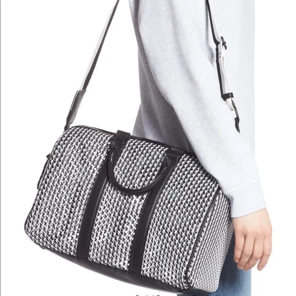 Steve Madden Black and White Small Duffle Bag